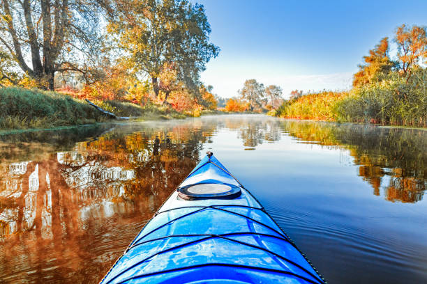 Canoe on River in Branson MO in Ozarks.